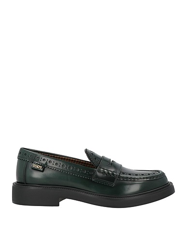 TOD'S Loafers Dark green Leather