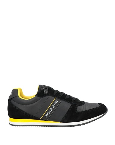 VERSACE JEANS Sneakers Nero Pelle, Fibre tessili