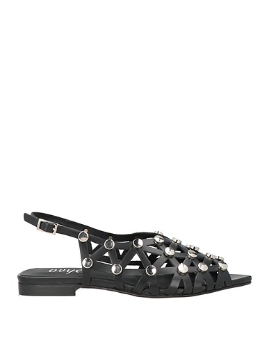 OVYÉ Sandales Noir Cuir