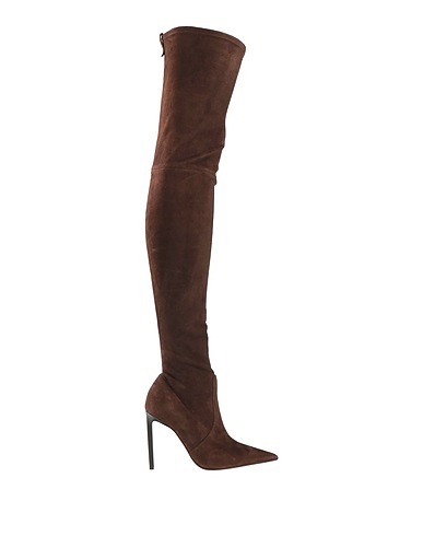 TOM FORD Boots Chocolate brown Ovine leather, Brass