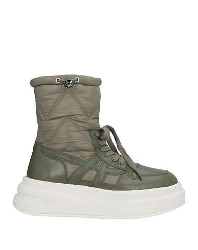 ASH Ankle boot Military green Leather, Textile fibres