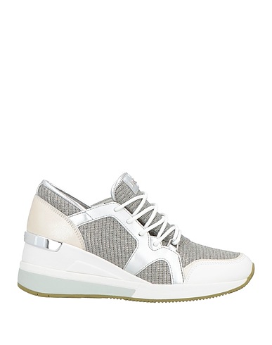MICHAEL MICHAEL KORS Sneakers Silver Textile fibers, Leather