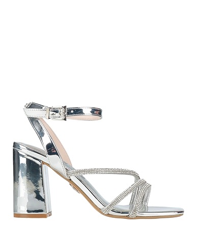 BUFFALO Sandals Silver Textile fibres