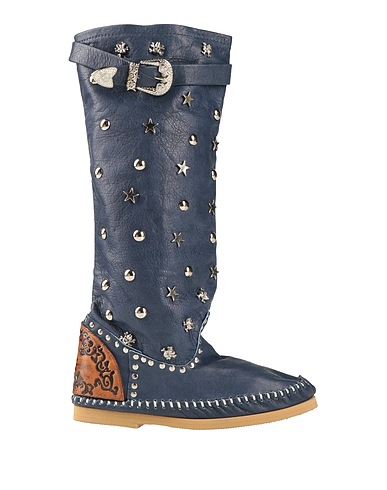 L' ARTIGIANO DI RICCIONE Boots Blue Leather