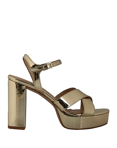 OVYÉ Sandals Gold Textile fibres