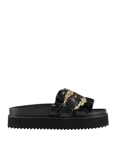 VERSACE JEANS COUTURE Sandals Black Textile fibers