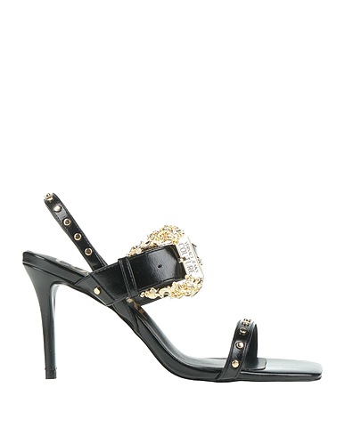 VERSACE JEANS COUTURE Sandals Black Textile fibres