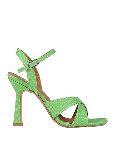 OVYÉ Sandals Green Textile fibres