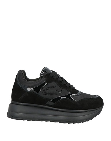 ALBERTO GUARDIANI Sneakers Schwarz Leder, Gewebefasern