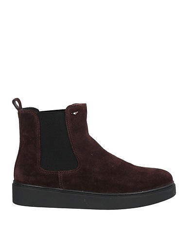 ALBERTO GUARDIANI Ankle boot Dark brown Leather, Textile fibres