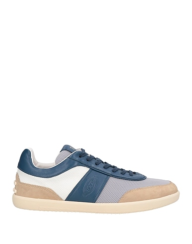 TOD'S Sneakers Navy blue Leather, Textile fibres