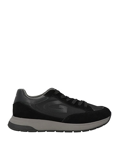 ALBERTO GUARDIANI Sneakers Black Leather, Textile fibers