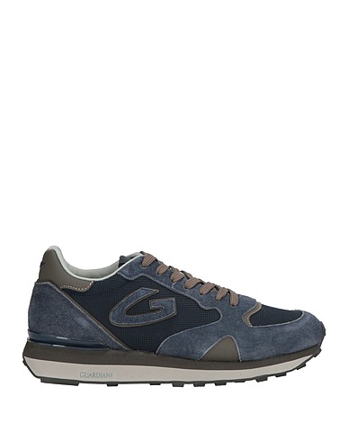 ALBERTO GUARDIANI Sneakers Navy blue Leather, Textile fibres