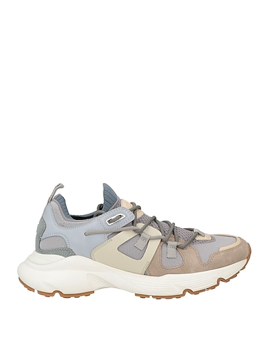 TOD'S Sneakers Grey Leather, Textile fibres