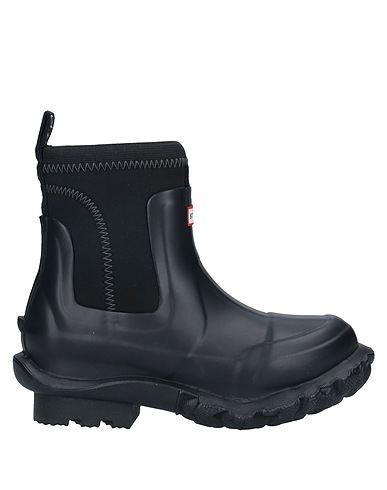 STELLA McCARTNEY x HUNTER Ankle boot Black Rubber, Textile fibers