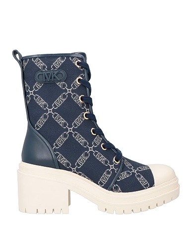 MICHAEL MICHAEL KORS Ankle boot Blue Leather, Textile fibres