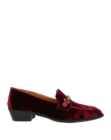 ROBERTO FESTA Loafers Burgundy Textile fibers, Leather