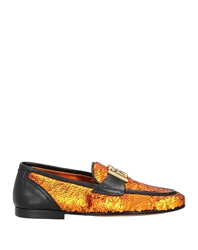 DOLCE&GABBANA Loafers Orange Polyethylene, Polyester, Calfskin