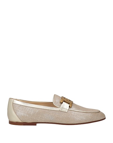 TOD'S Mokassins Platin Gewebefasern