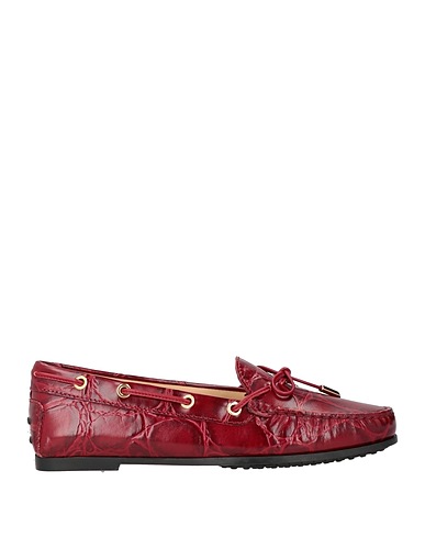 TOD'S Loafers Burgundy Leather