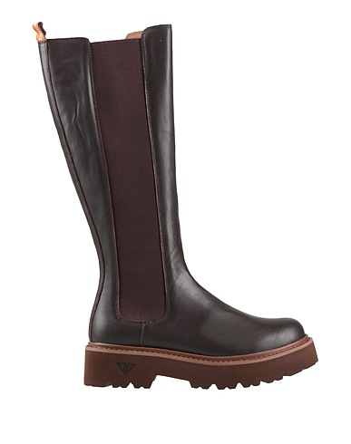 DOCKSTEPS Boots Chocolate brown Leather, Textile fibres