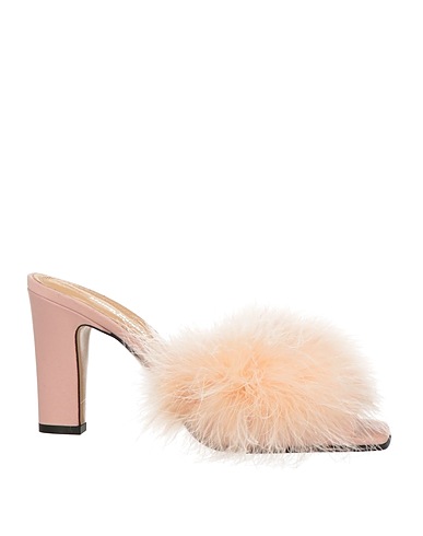 MAISON MARGIELA Sandali Cipria Fibre tessili, Piume