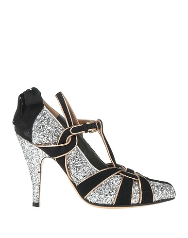 MAISON MARGIELA Escarpins Noir Cuir, Fibres textiles