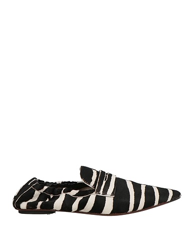 TOD'S Loafers Black Leather, Textile fibers