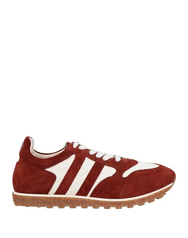 ALBERTO FASCIANI Sneakers Burgundy Leather, Textile fibres