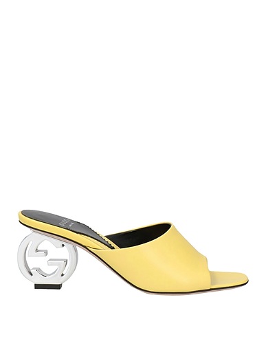 GUCCI Sandals Yellow Leather
