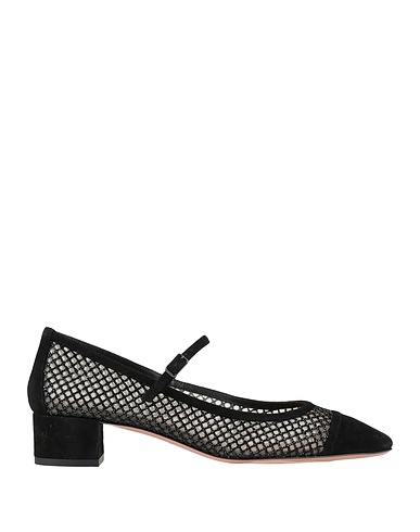 AQUAZZURA 펌프스 블랙 가죽, 방직 섬유