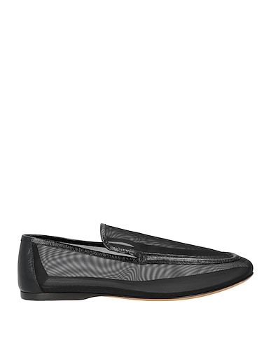 KHAITE Loafers Black Leather, Textile fibres