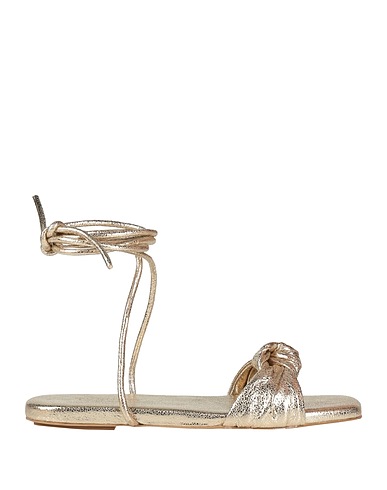 TWINSET Sandals Gold Leather