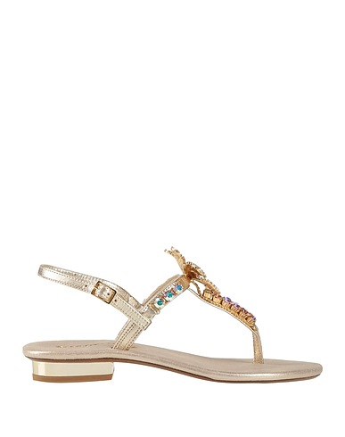 DG POSITANO Flip flops Gold Leather