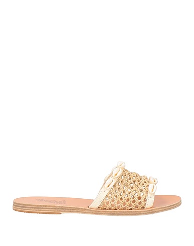 ANCIENT GREEK SANDALS Πέδιλο Μπεζ Φυσική ράφια, Δέρμα