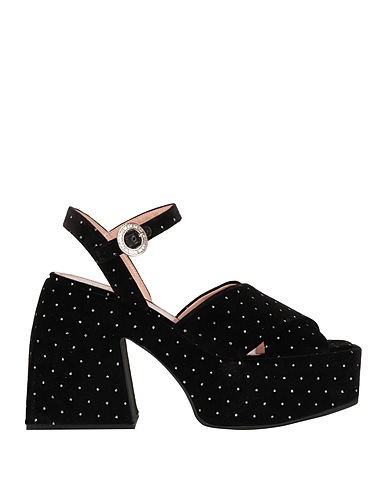 NODALETO Sandals Black Textile fibers