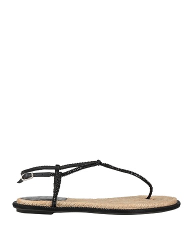 RENE' CAOVILLA Flip flops Black Textile fibers