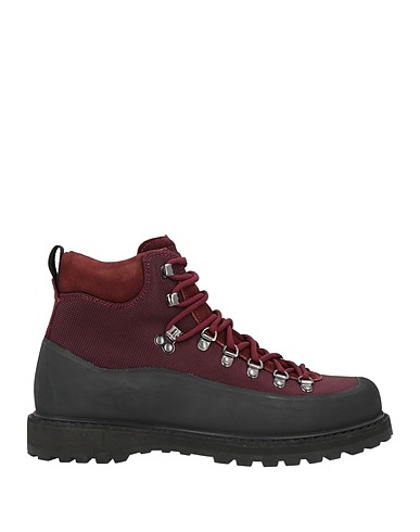 DIEMME Ankle boot Burgundy Leather, Textile fibres