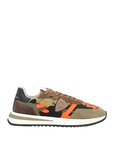 PHILIPPE MODEL Sneakers Military green Leather, Textile fibres
