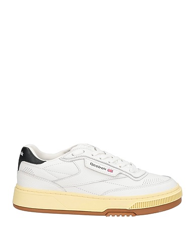 REEBOK Sneakers White Leather, Textile fibres