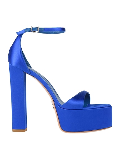 SERGIO LEVANTESI Sandals Bright blue Textile fibres