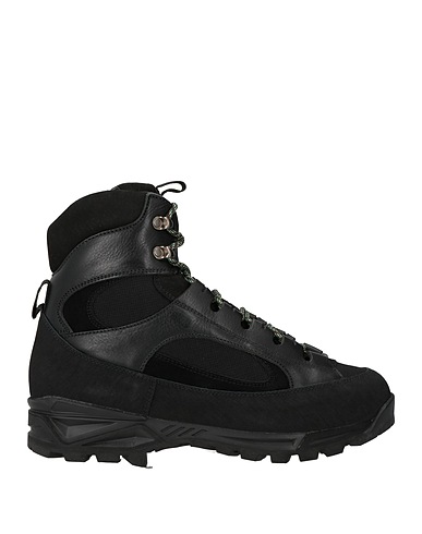 DIEMME Ankle boot Black Leather, Textile fibres