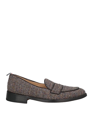 THOM BROWNE Loafers Dark brown Textile fibres