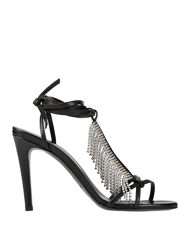 TWINSET Sandals Black Leather
