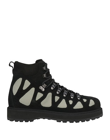 DIEMME Ankle boot Black Leather, Textile fibers
