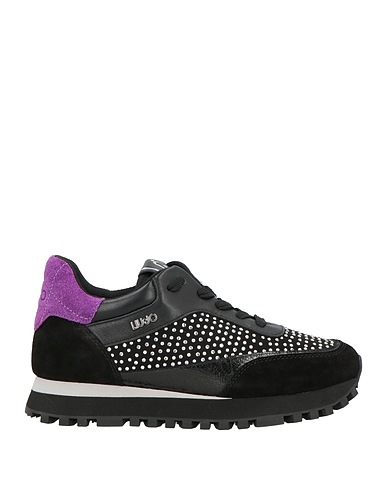 LIU •JO Sneakers Schwarz Leder, Gewebefasern, Andere Fasern