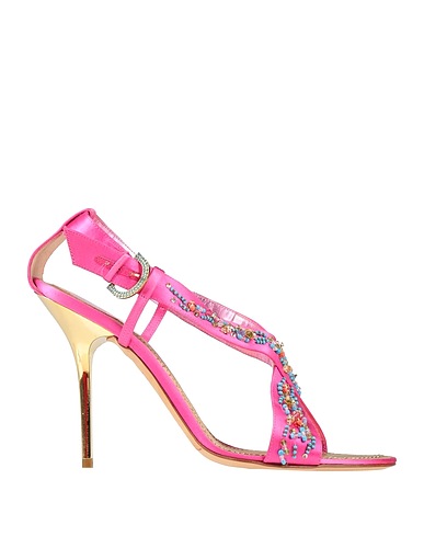 RENE' CAOVILLA Sandals Magenta Textile fibers
