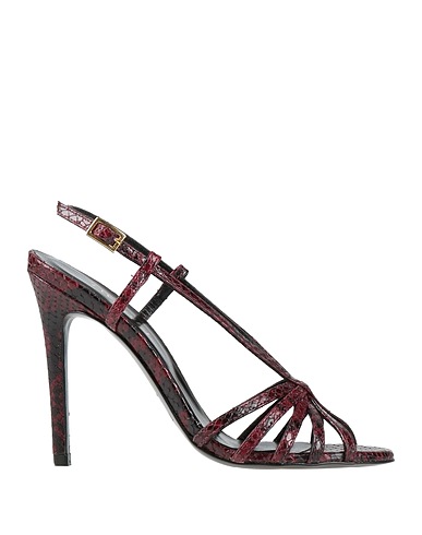 TWINSET Sandals Burgundy Textile fibres