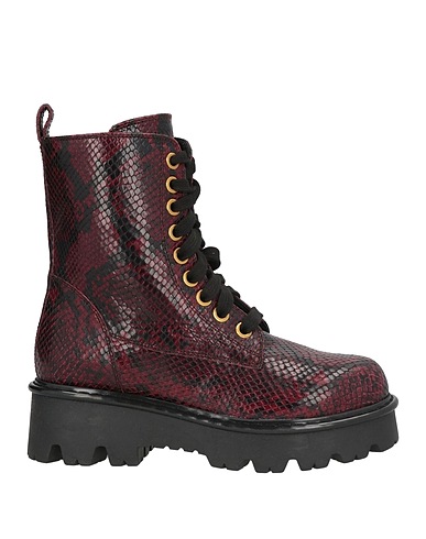 TWINSET Ankle boot Plum Textile fibres
