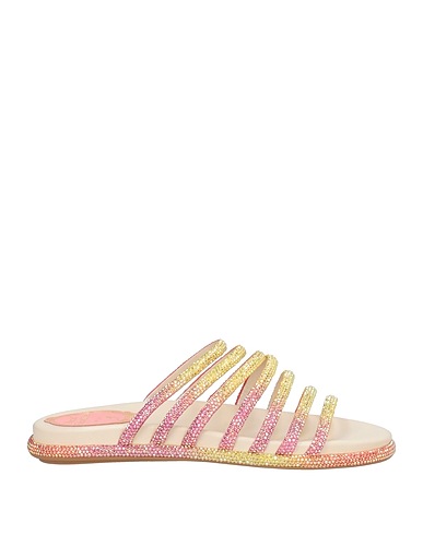 RENE' CAOVILLA Sandals Yellow Textile fibres
